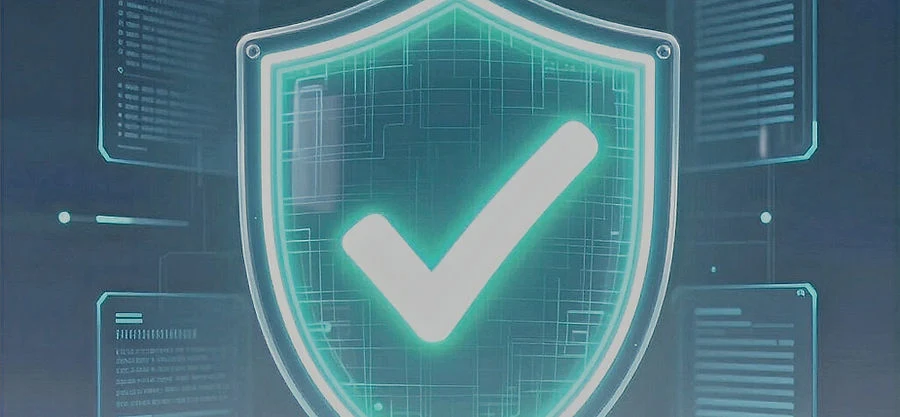 Illustration of a security shield with a check mark